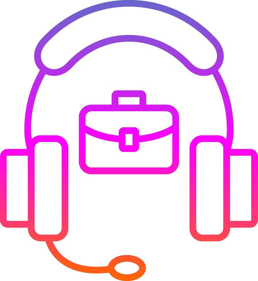Support Line Gradient Icon Design vector