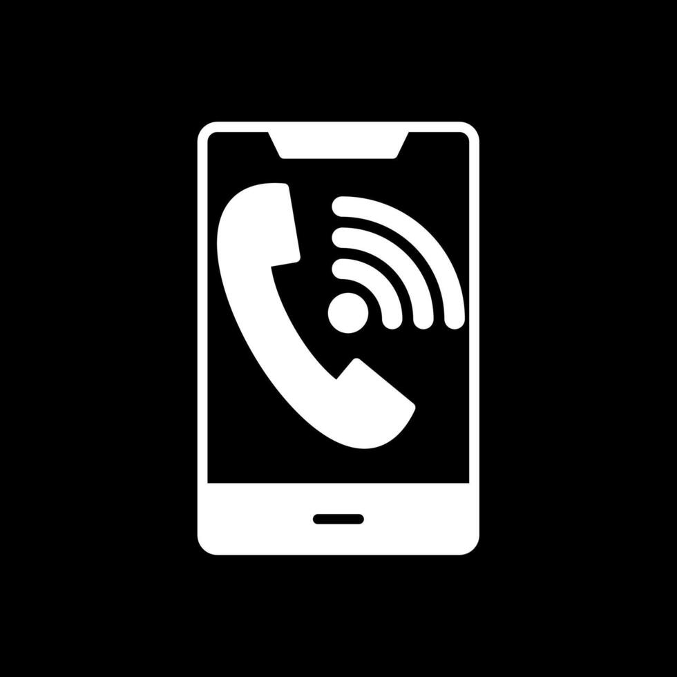 Wifi Call Glyph Inverted Icon Design vector