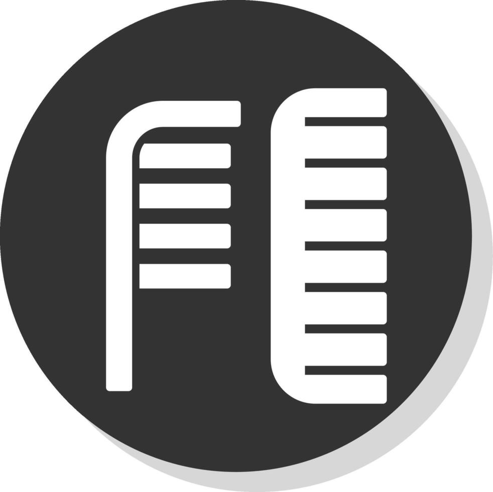 Comb Glyph Shadow Circle Icon Design vector