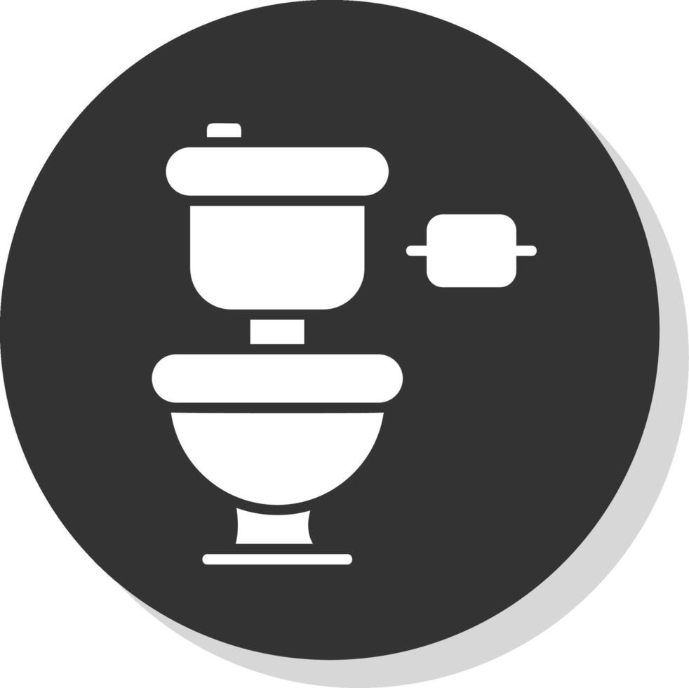 Toilet Glyph Shadow Circle Icon Design vector