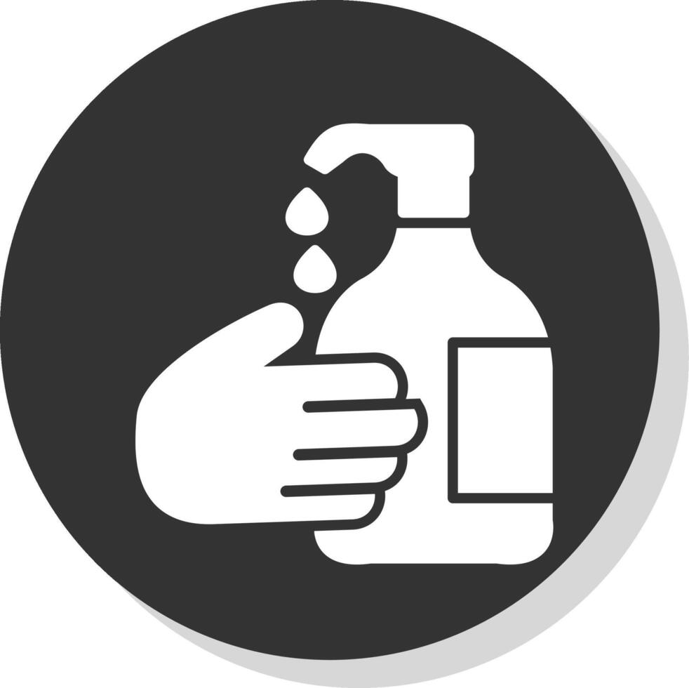 Hand Wash Glyph Shadow Circle Icon Design vector