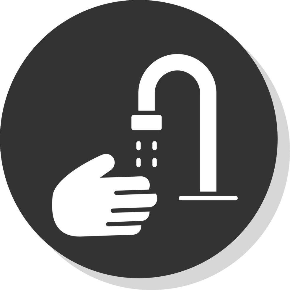Hand Wash Glyph Shadow Circle Icon Design vector
