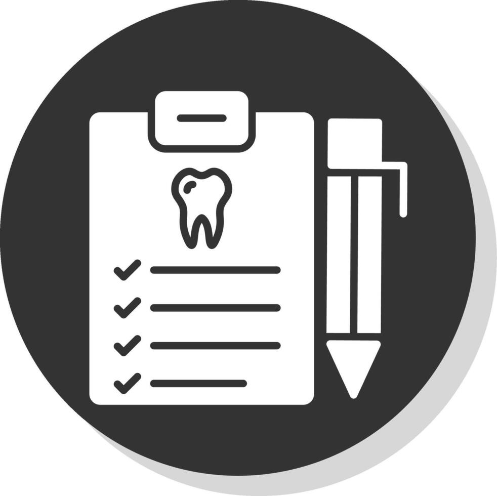dental reporte glifo sombra circulo icono diseño vector