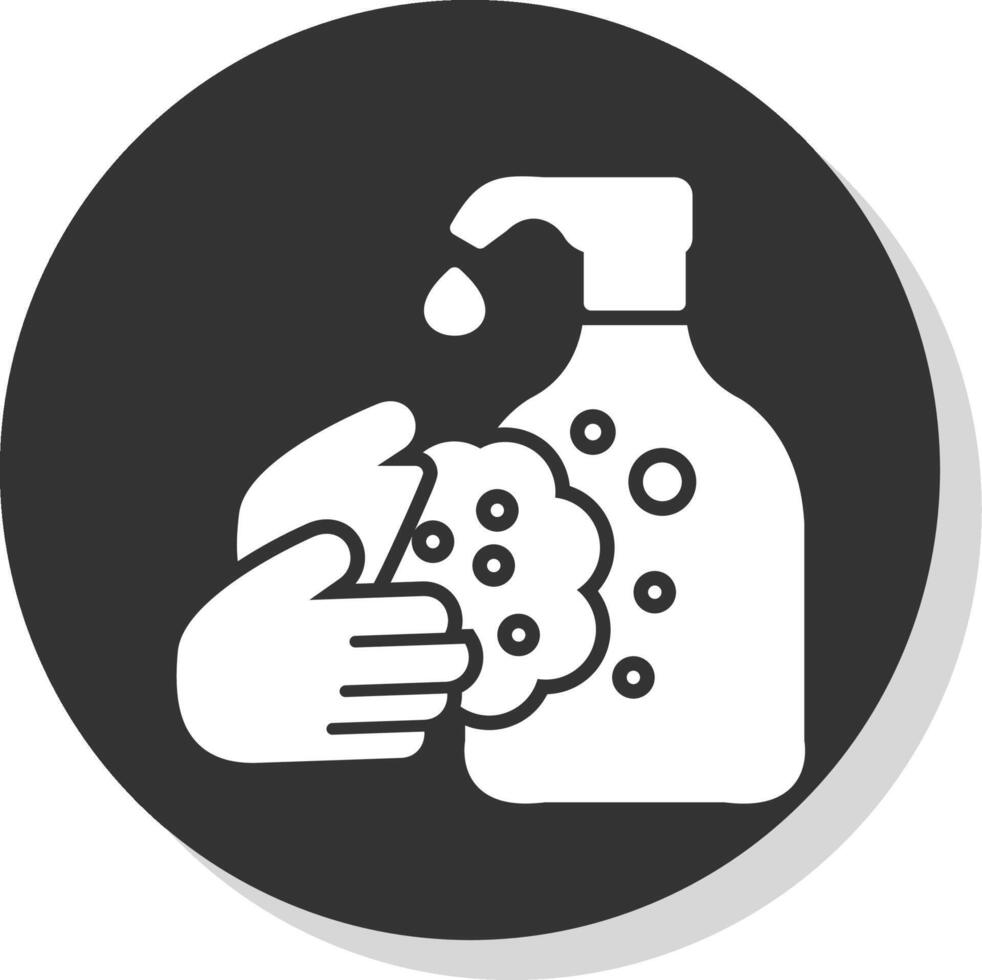 Hand Wash Glyph Shadow Circle Icon Design vector