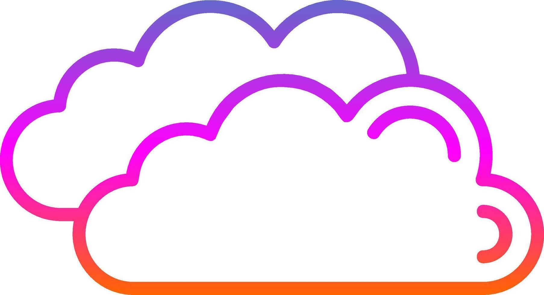 Clouds Line Gradient Icon Design vector