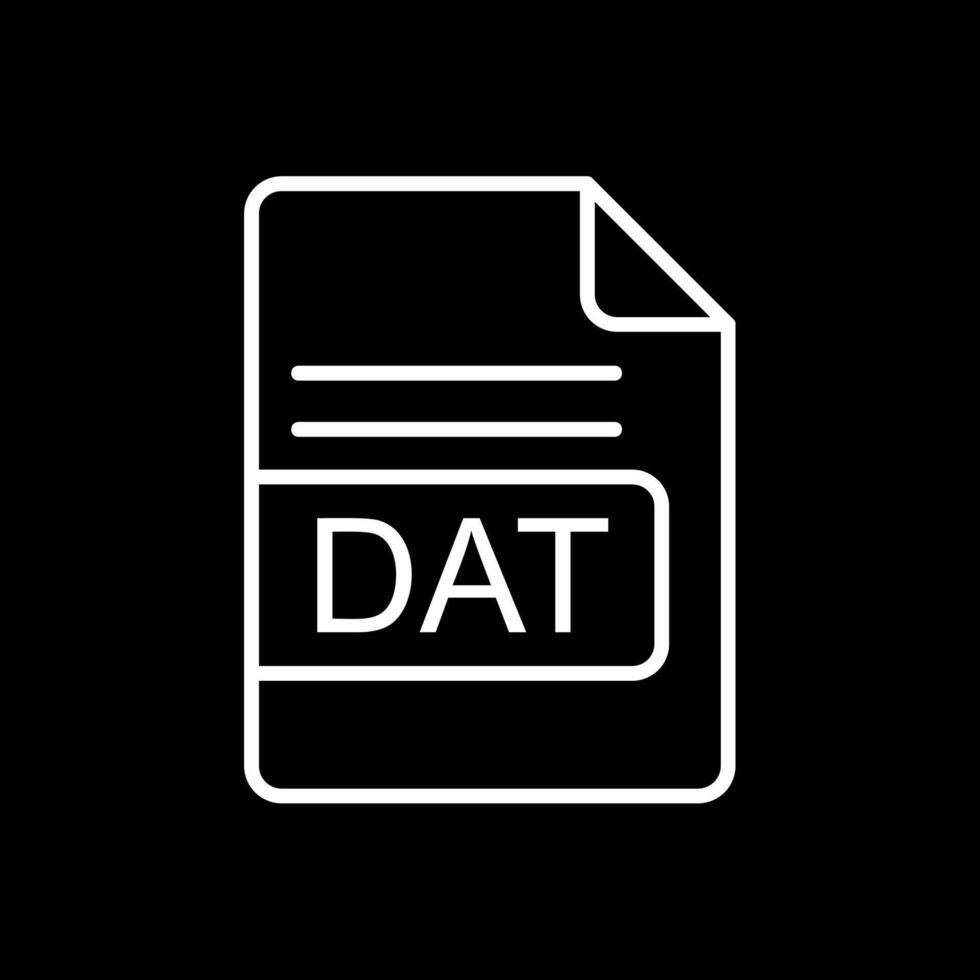 DAT File Format Line Inverted Icon Design vector