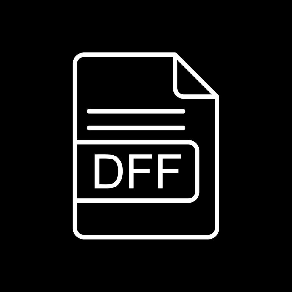DFF File Format Line Inverted Icon Design vector