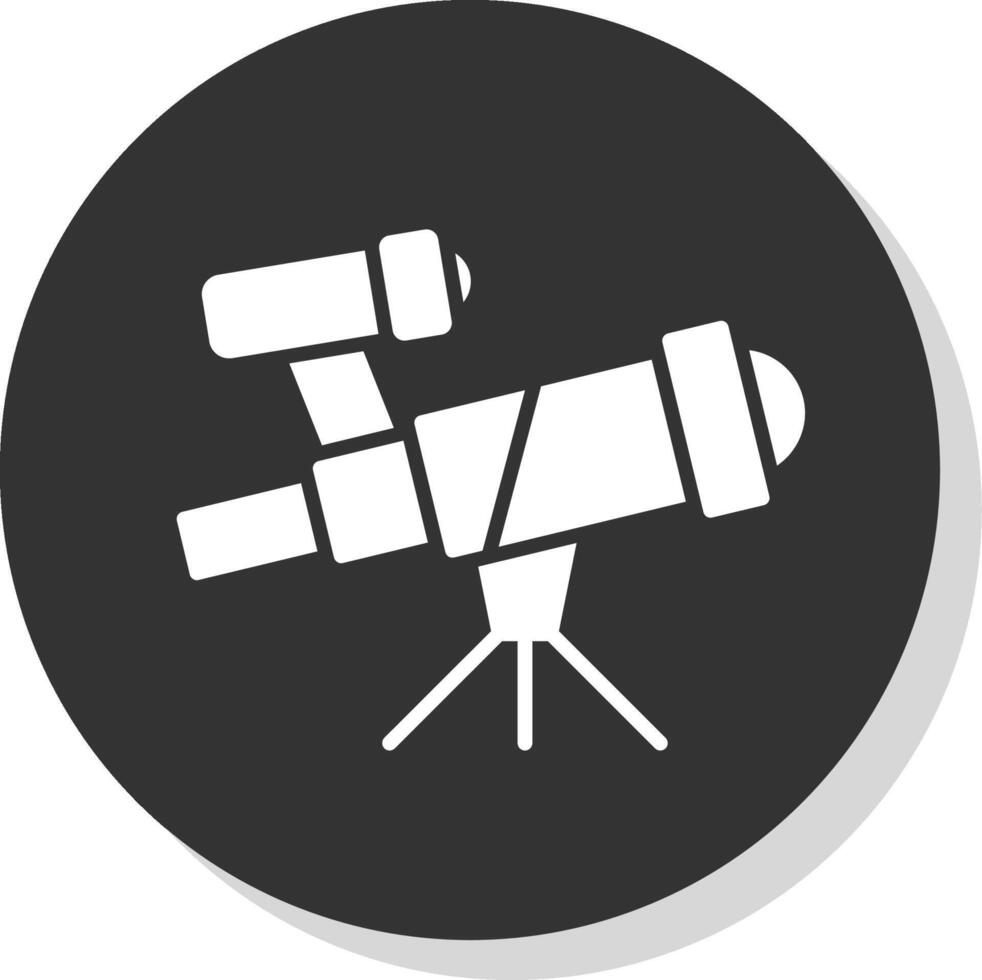 Telescope Glyph Shadow Circle Icon Design vector