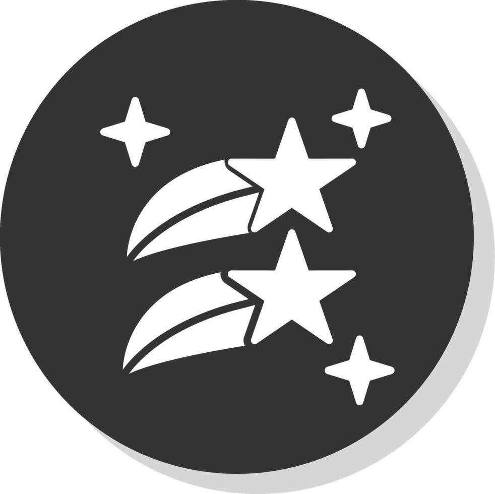 Shooting Stars Glyph Shadow Circle Icon Design vector