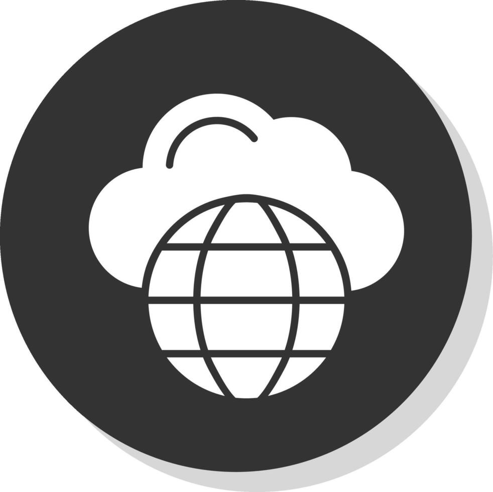 Cloud Network Glyph Shadow Circle Icon Design vector