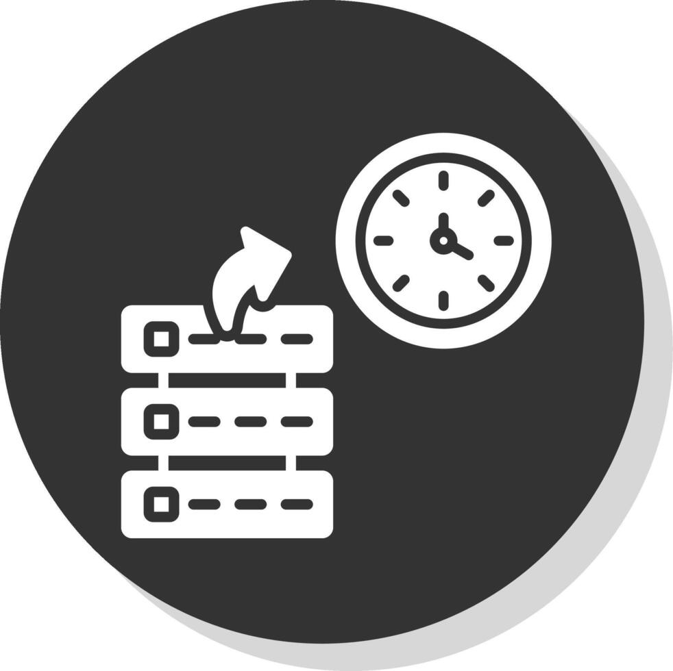 reloj hora glifo sombra circulo icono diseño vector