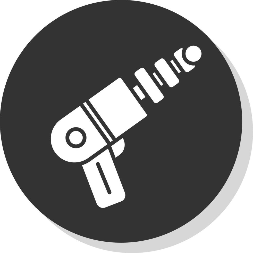 Space Gun Glyph Shadow Circle Icon Design vector