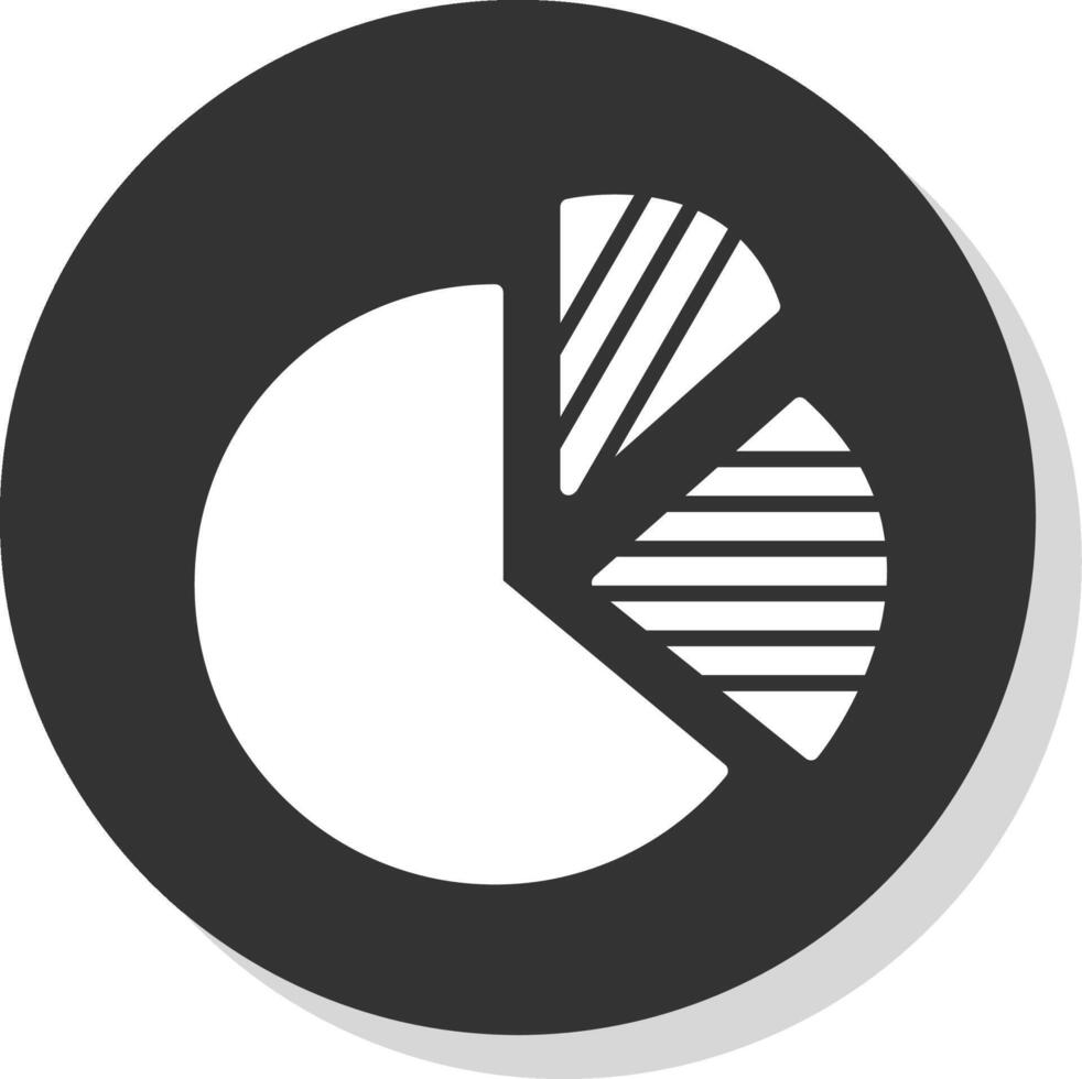 Pie Chart Glyph Shadow Circle Icon Design vector