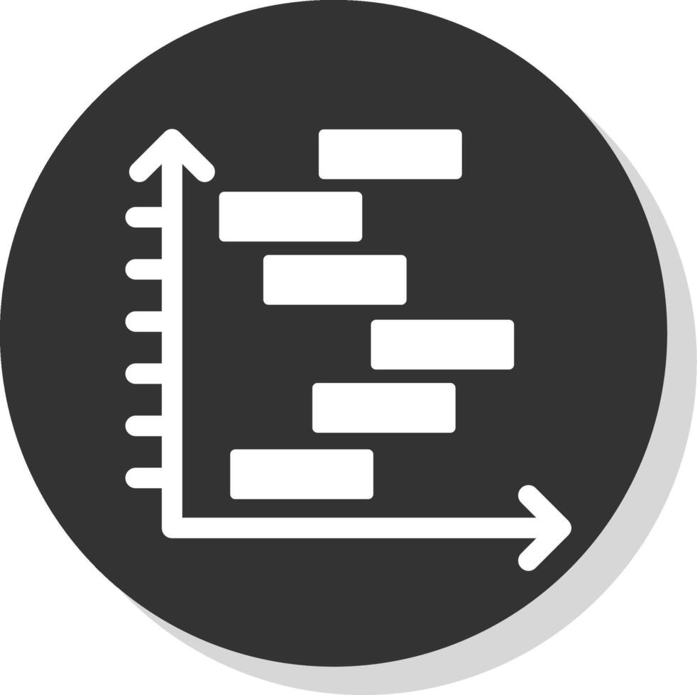 Gnatt Chart Glyph Shadow Circle Icon Design vector