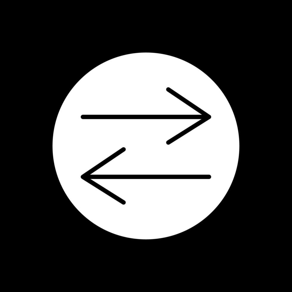Swap Glyph Inverted Icon Design vector