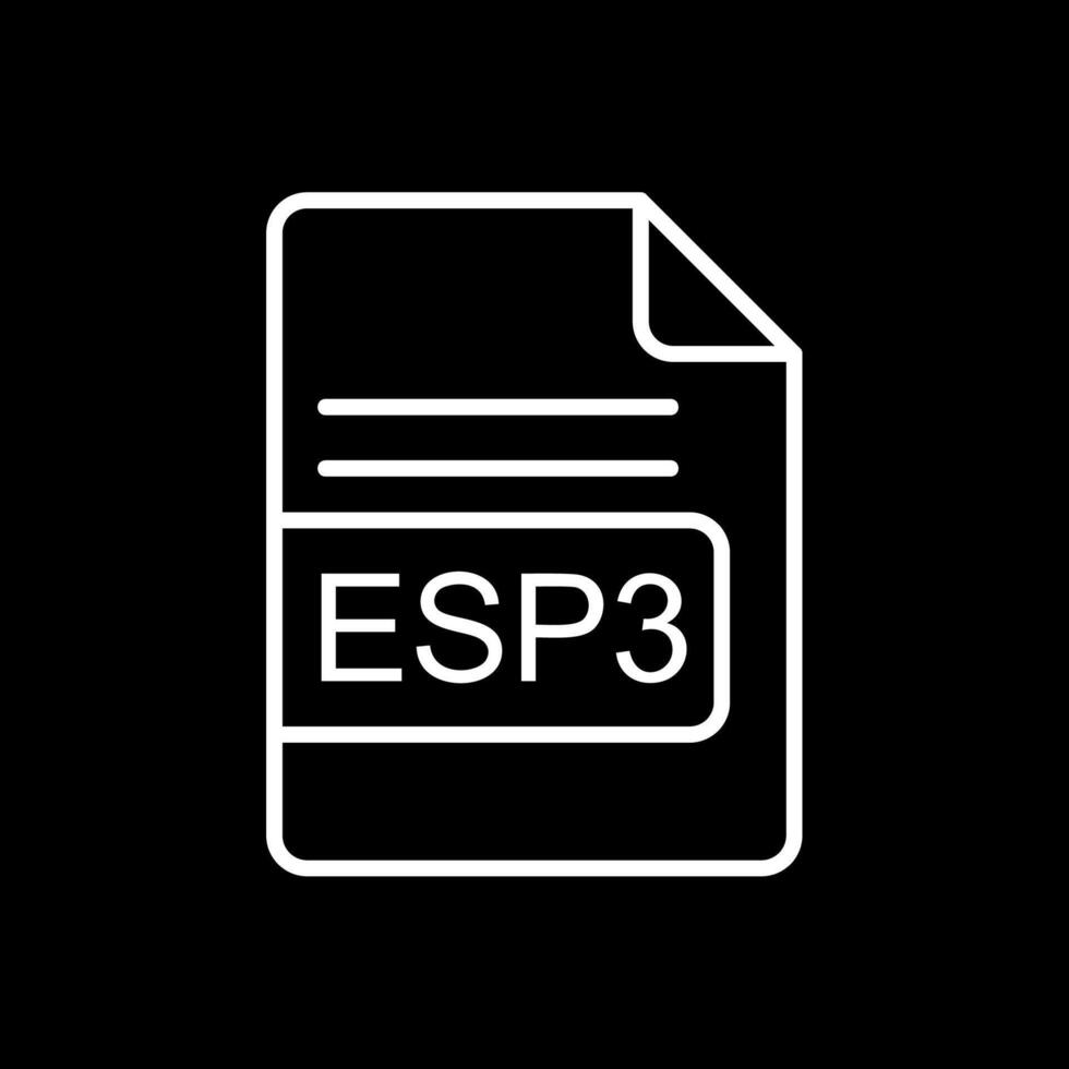 ESP3 File Format Line Inverted Icon Design vector