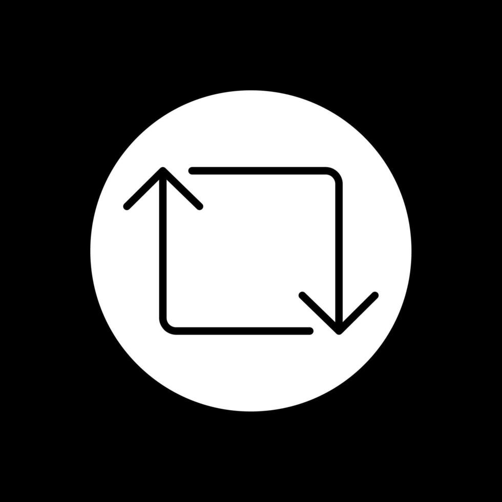 Loop Glyph Inverted Icon Design vector