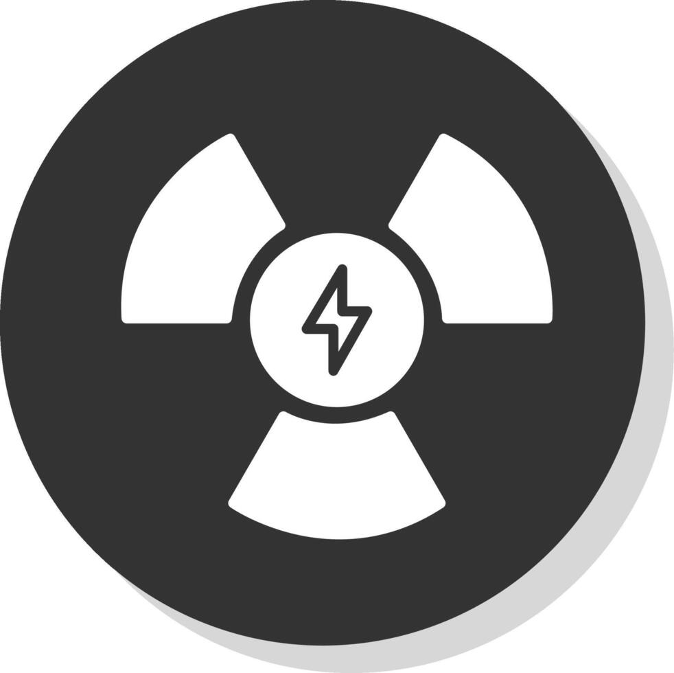 Nuclear Power Glyph Shadow Circle Icon Design vector