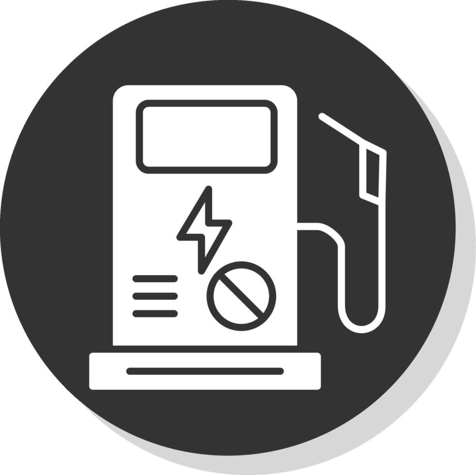 Fuel Station Glyph Shadow Circle Icon Design vector