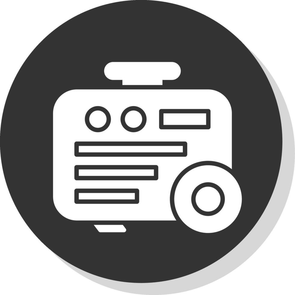 Electric Generator Glyph Shadow Circle Icon Design vector
