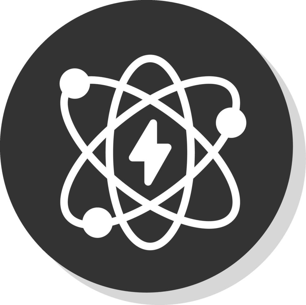 Atomic Energy Glyph Shadow Circle Icon Design vector