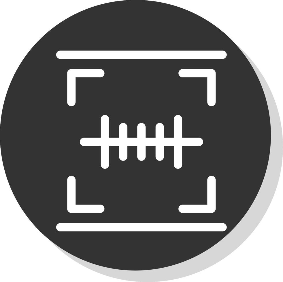 Barcode Scan Glyph Shadow Circle Icon Design vector