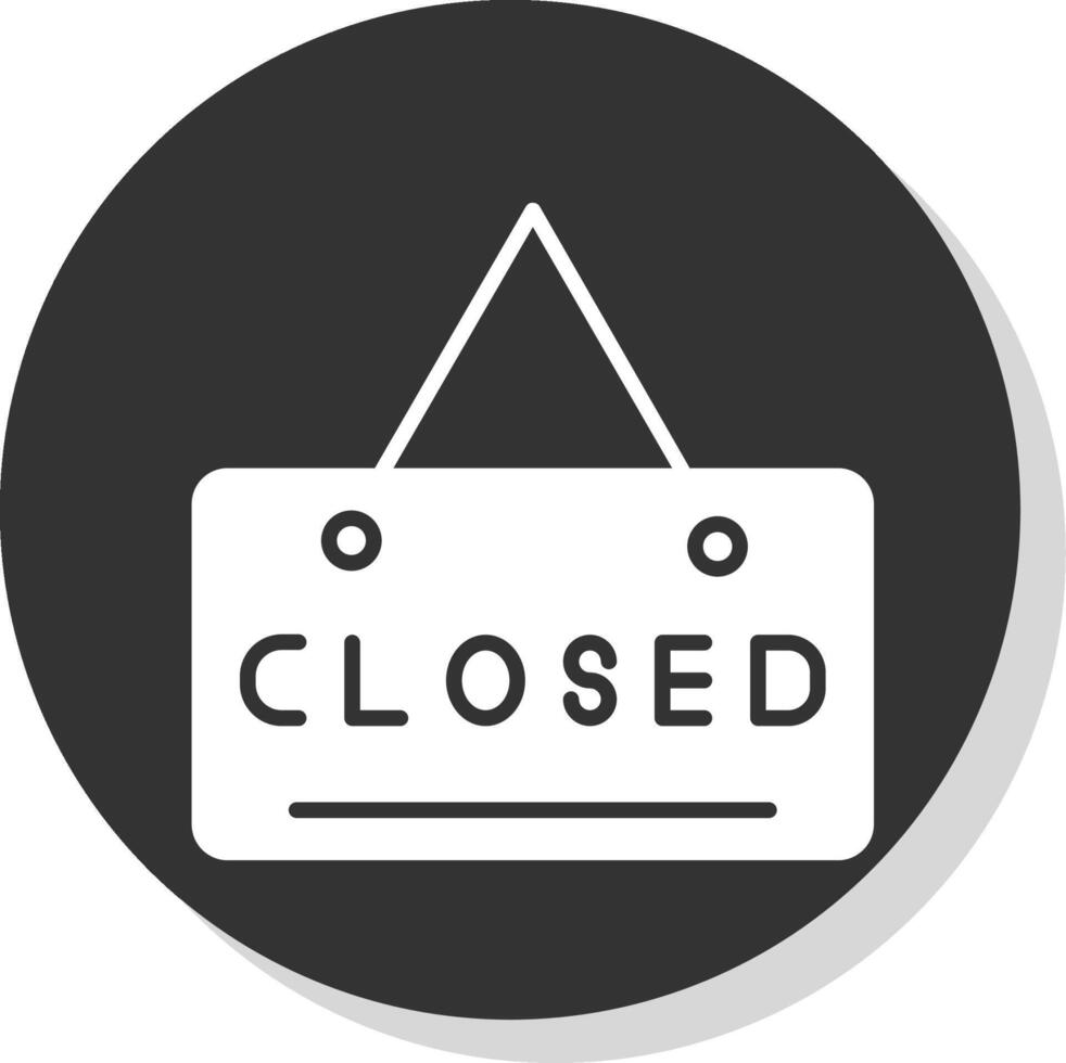 Closed Sign Glyph Shadow Circle Icon Design vector