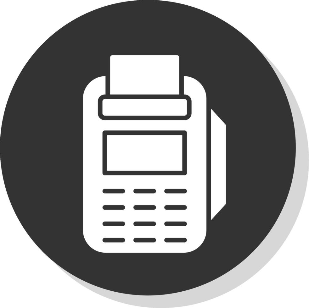 Pos Terminal Glyph Shadow Circle Icon Design vector