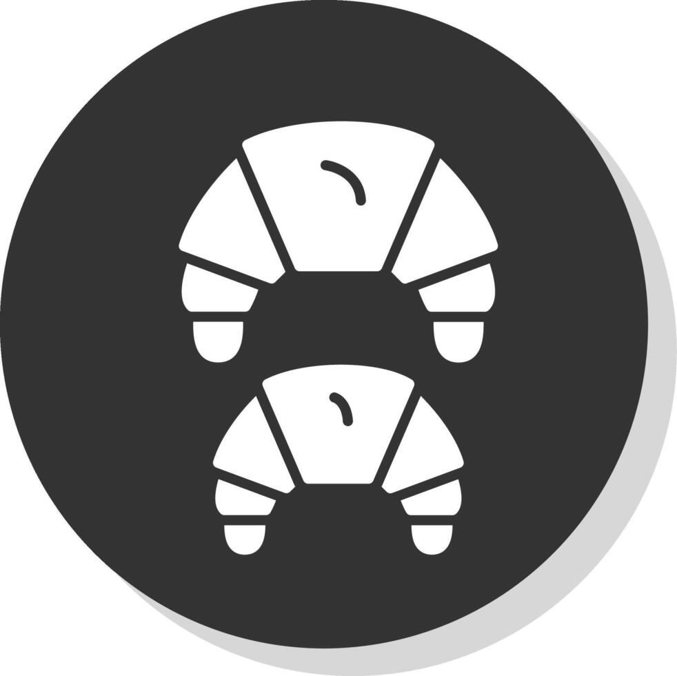 Croissant Glyph Shadow Circle Icon Design vector