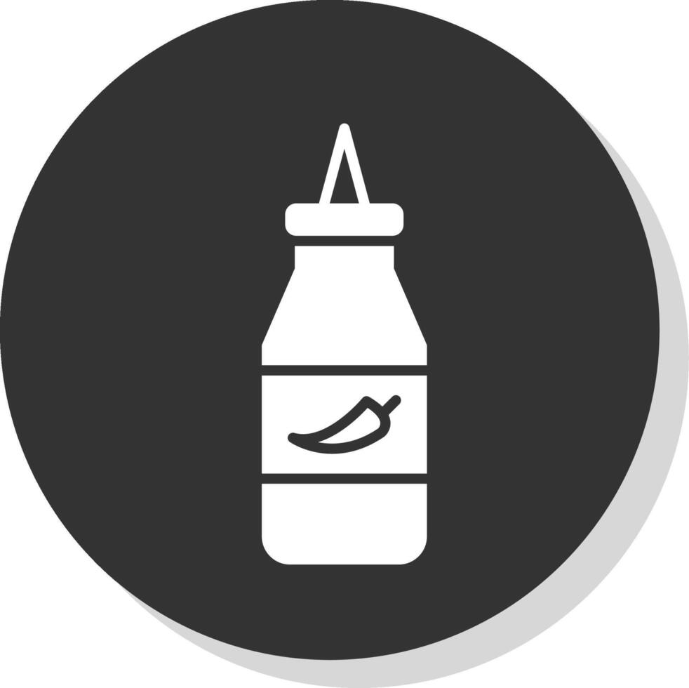 Ketchup Glyph Shadow Circle Icon Design vector