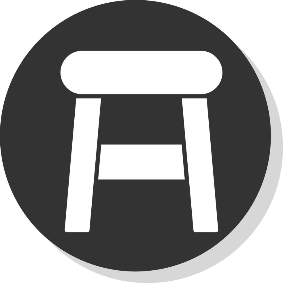 Stool Glyph Shadow Circle Icon Design vector
