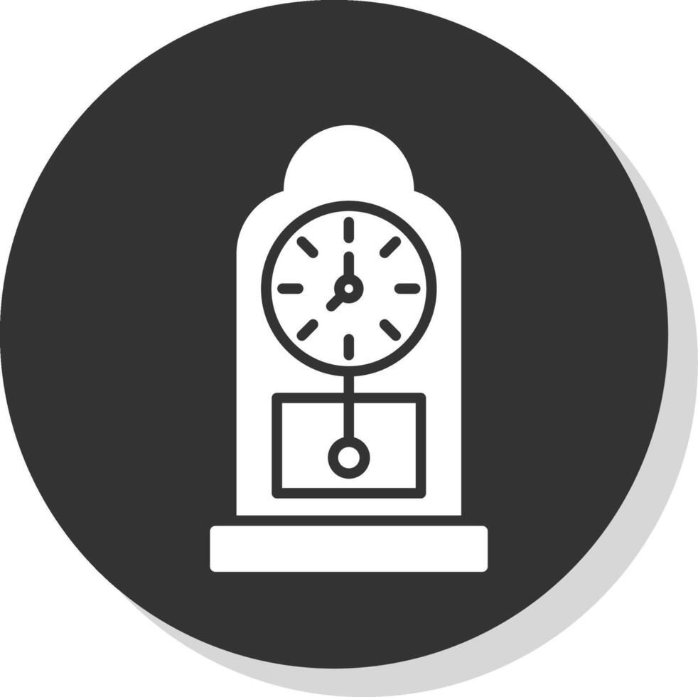 Grandfather Clock Glyph Shadow Circle Icon Design vector
