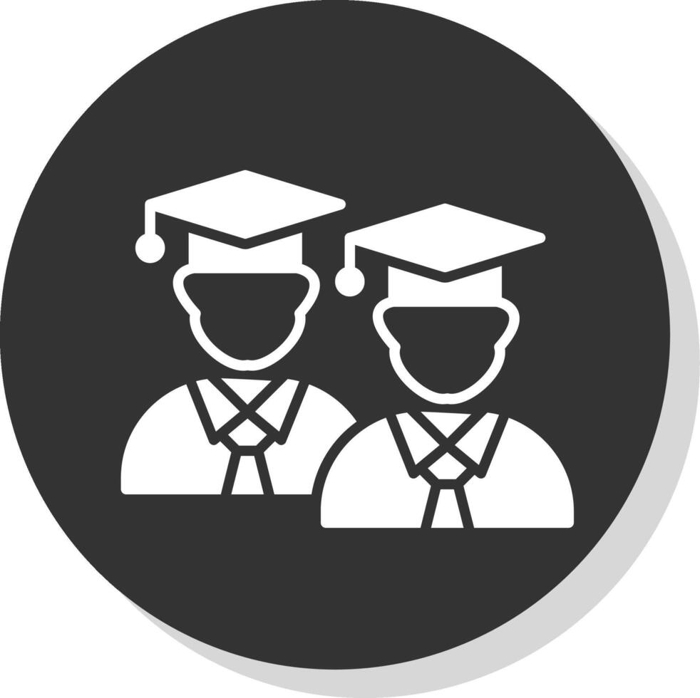 Students Glyph Shadow Circle Icon Design vector