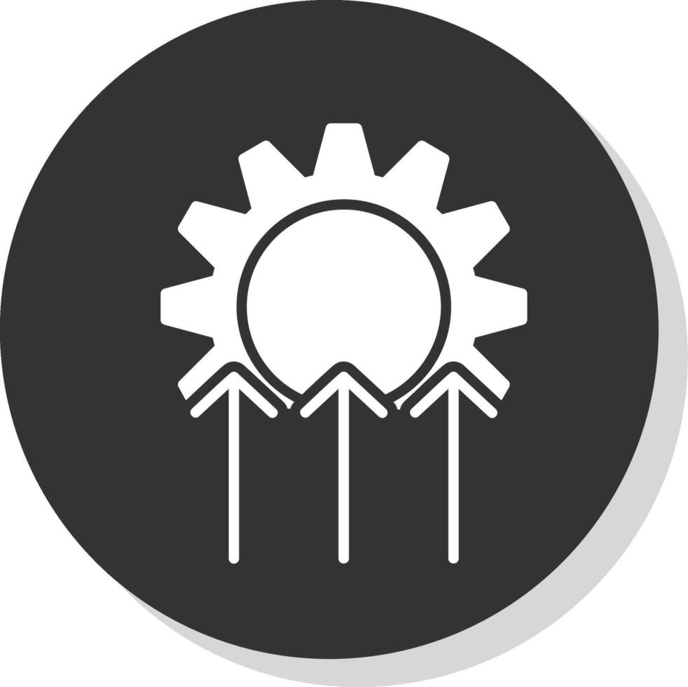 Improvement Glyph Shadow Circle Icon Design vector
