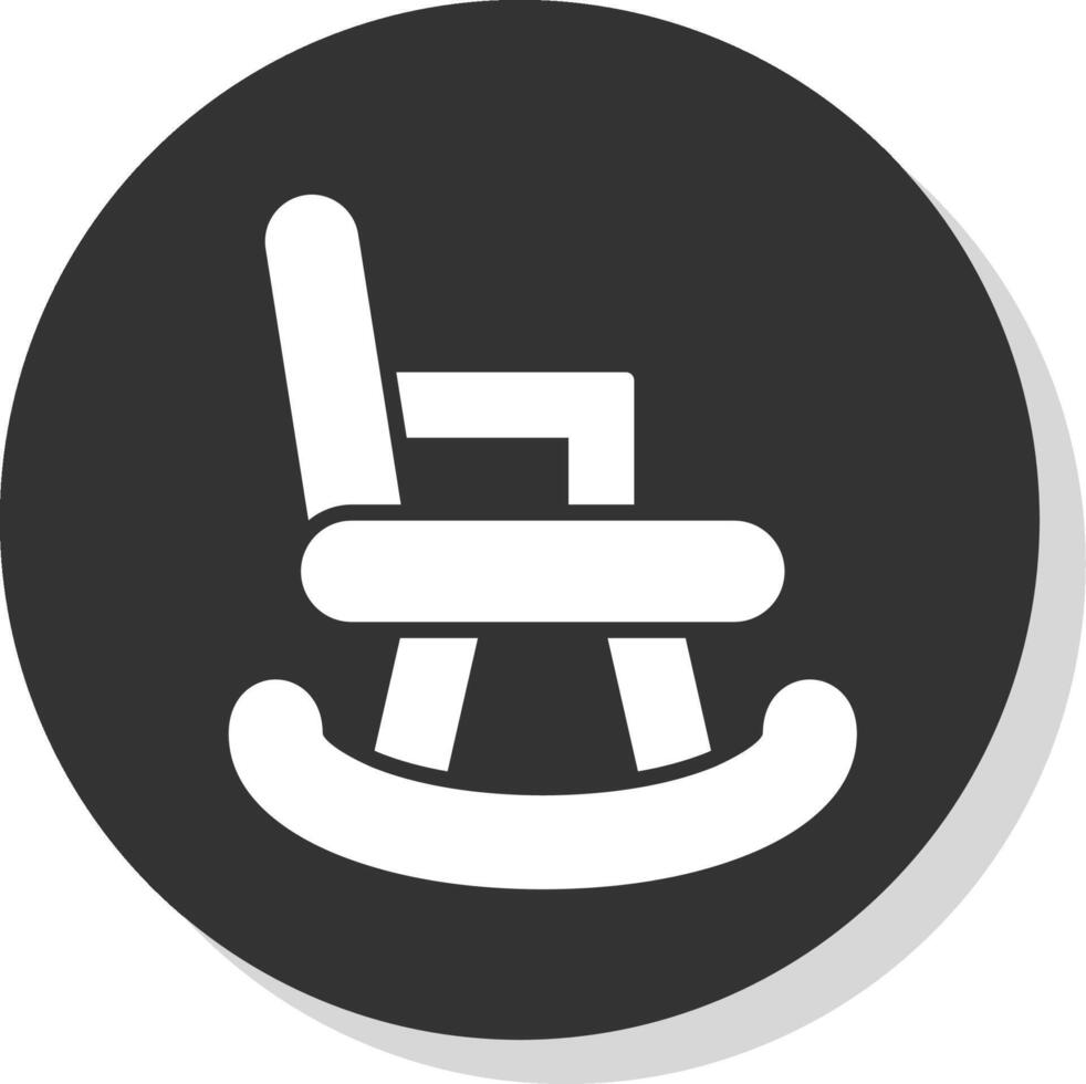 Rocking Chair Glyph Shadow Circle Icon Design vector