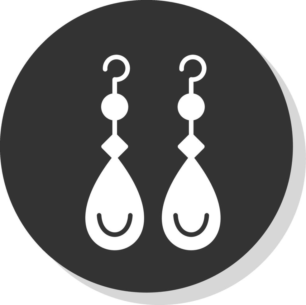 Earrings Glyph Shadow Circle Icon Design vector