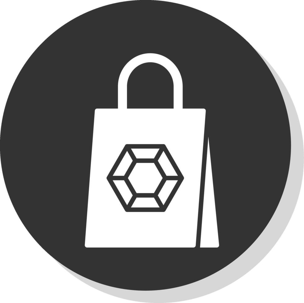 Shopping Bag Glyph Shadow Circle Icon Design vector