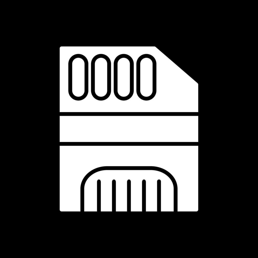 Memory Card Glyph Inverted Icon Design vector