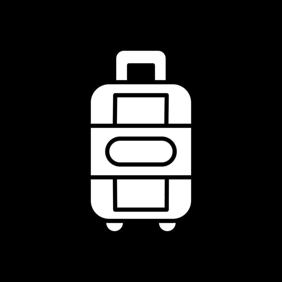 Suitcase Glyph Inverted Icon Design vector