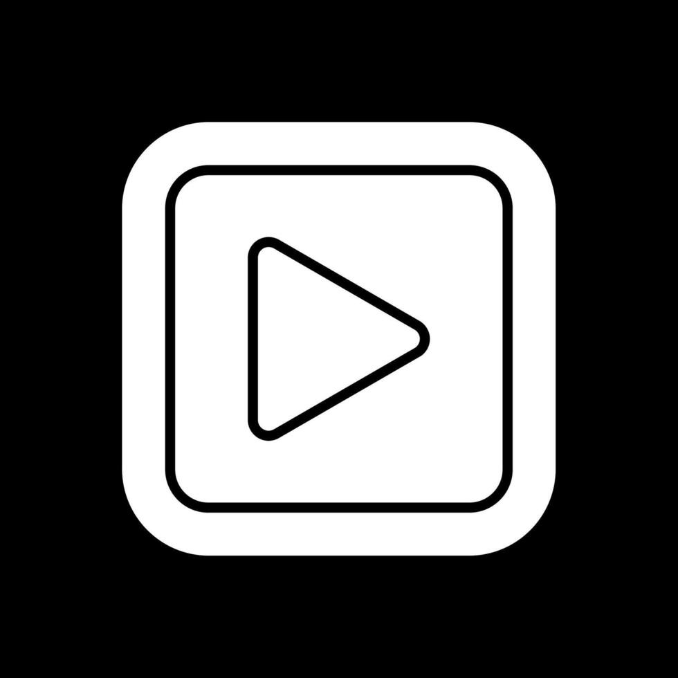 Play Glyph Inverted Icon Design vector
