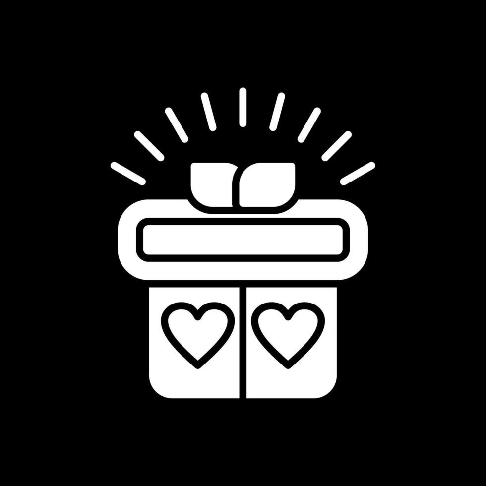 Gift Glyph Inverted Icon Design vector