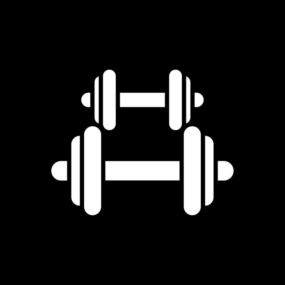 Dumbbell Glyph Inverted Icon Design vector