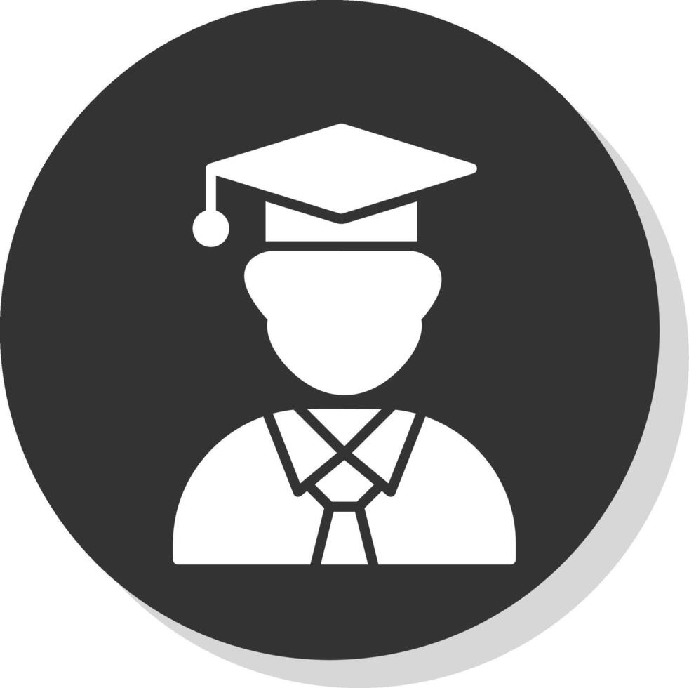 Student Glyph Shadow Circle Icon Design vector