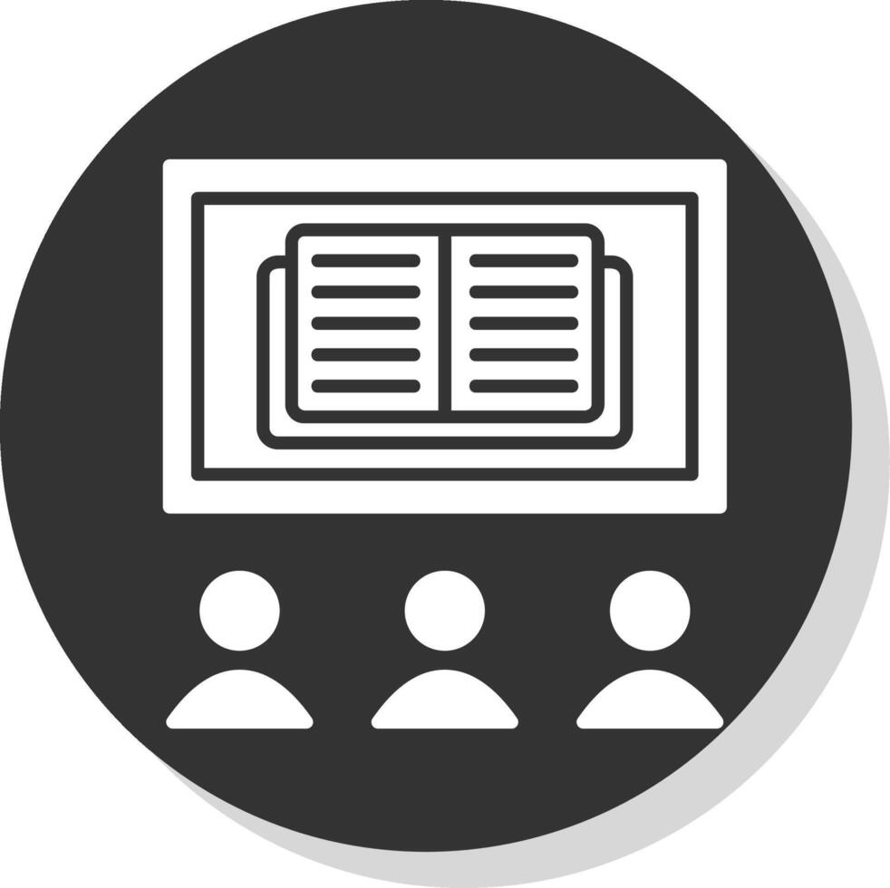OnLine Circle Multi Circle Learning Glyph Shadow Circle Icon Design vector