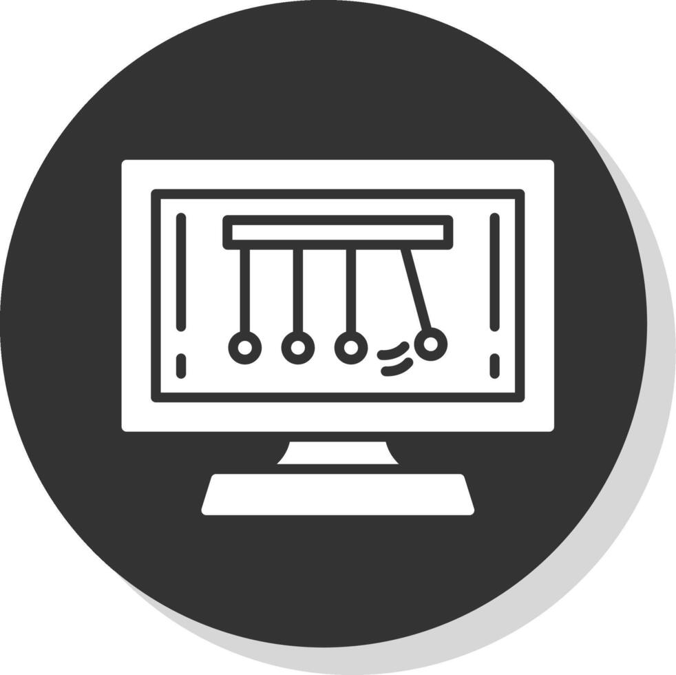 Newtons Cradle Glyph Shadow Circle Icon Design vector