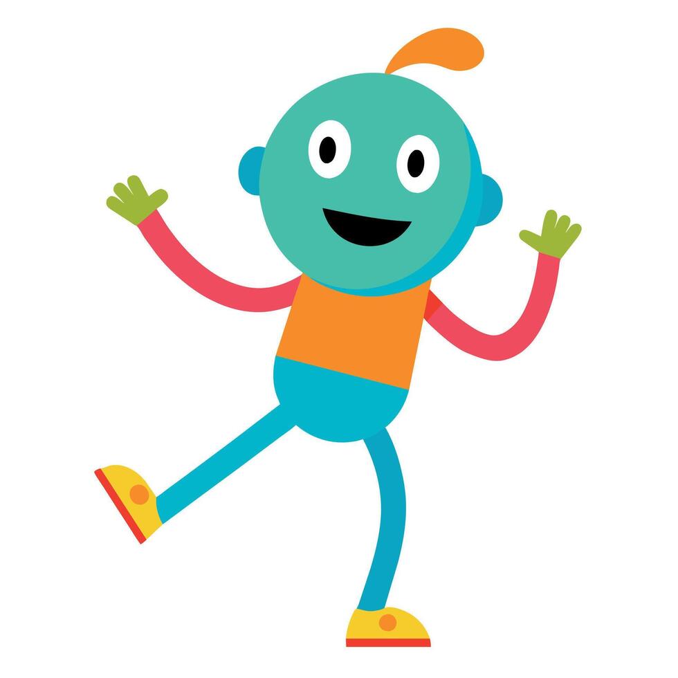 A minimalist Carton Character with smile flat style illustration vector