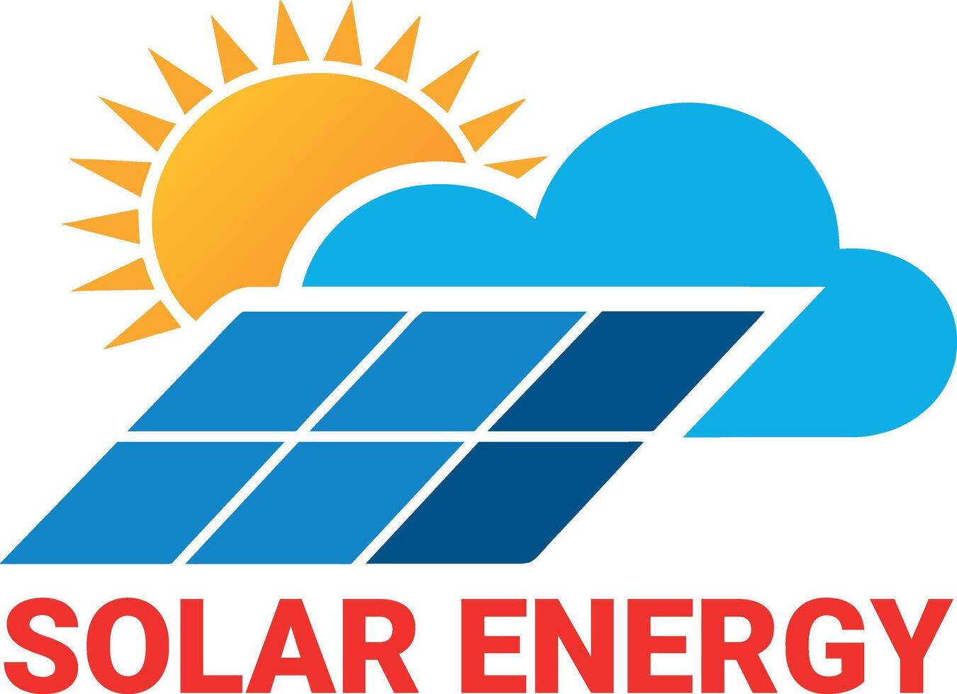 Solar Panel with sun icon flat style vector
