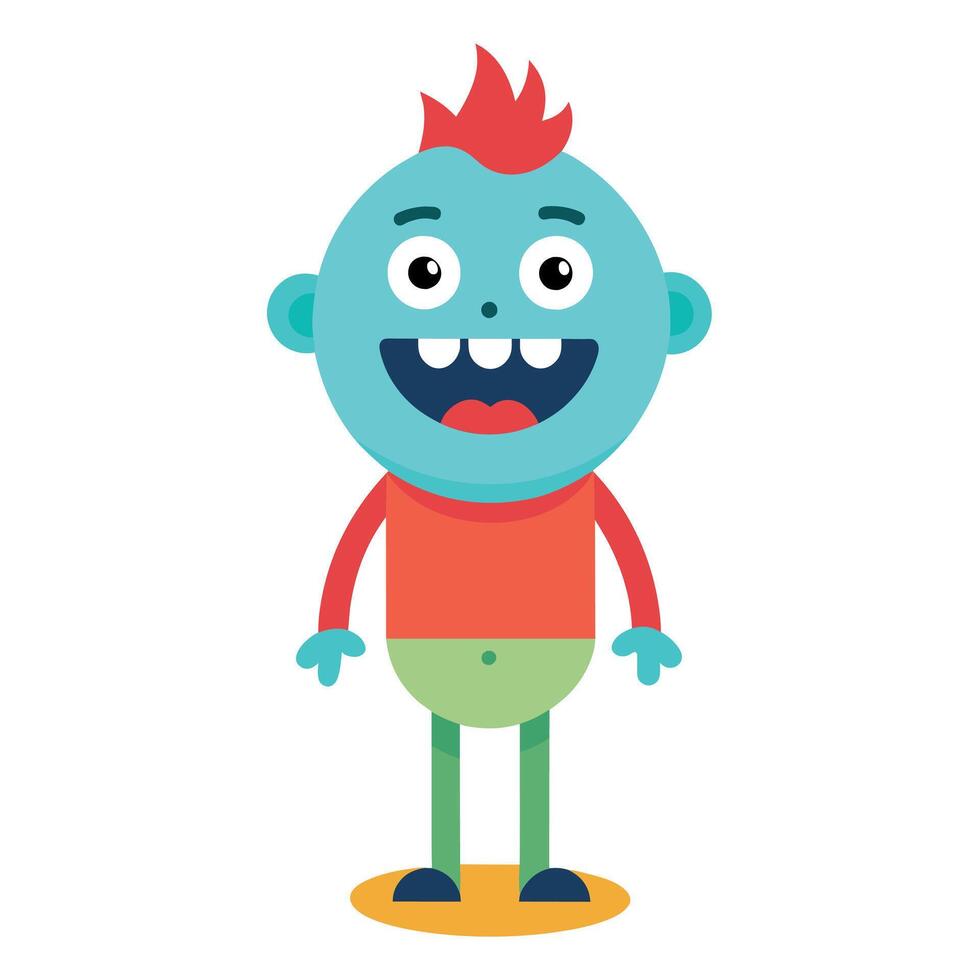 A minimalist Carton Character with smile flat style illustration vector