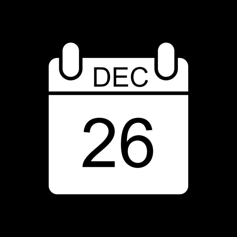 December Glyph Inverted Icon Design vector