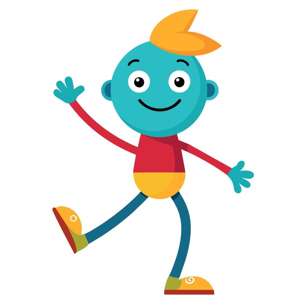 A minimalist Carton Character with smile flat style illustration vector
